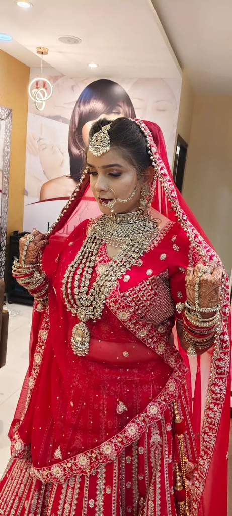 Royal Crimson Bridal Look